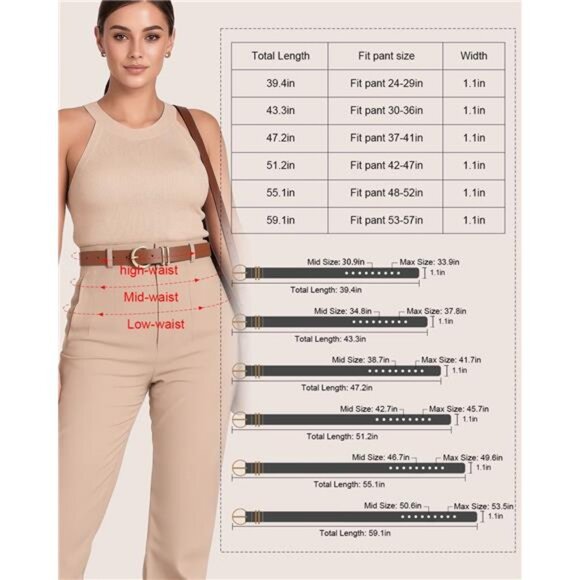3 Pack Women Belts For Jeans Dresses Pants Ladies Leather Waist Belt with Gold